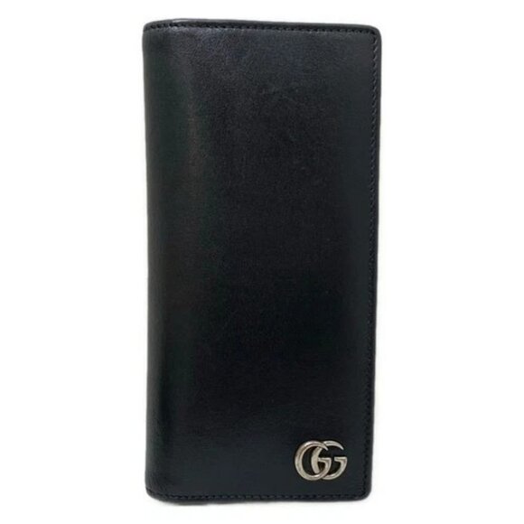 GUCCI GG Marmont 428740 Black Leather - Long Wallet